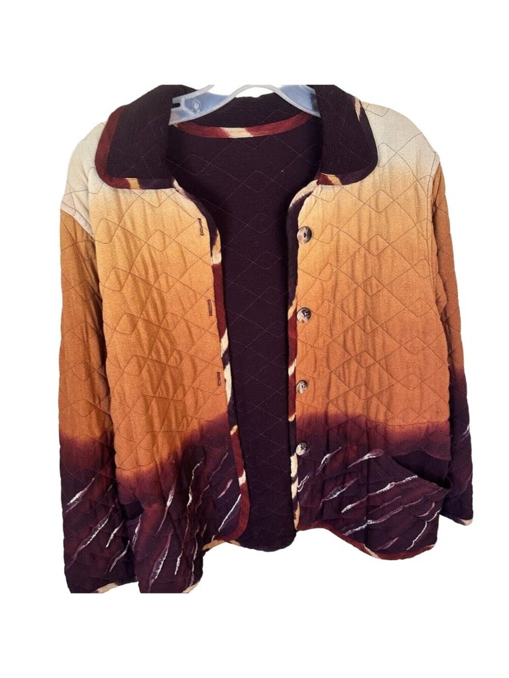 Nino Wong California Reversible Jacket Womens Medium Coat Western Rayon Ombre